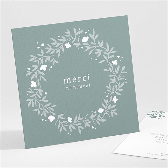 Remerciement communion gaufrage émeraude