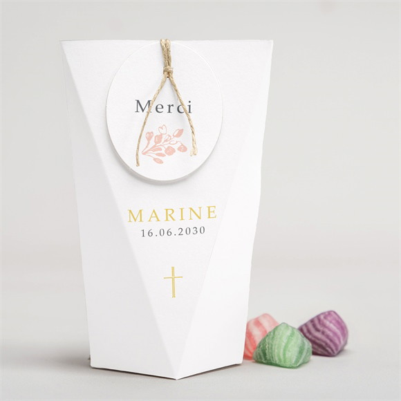 Boîte surprise communion Gravures végétales réf.N520118
