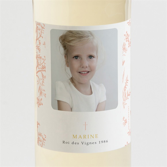 Etiquette de bouteille communion Gravures végétales réf.N3001830