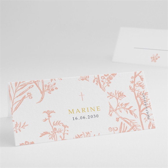 Marque-place communion Gravures végétales réf.N440842