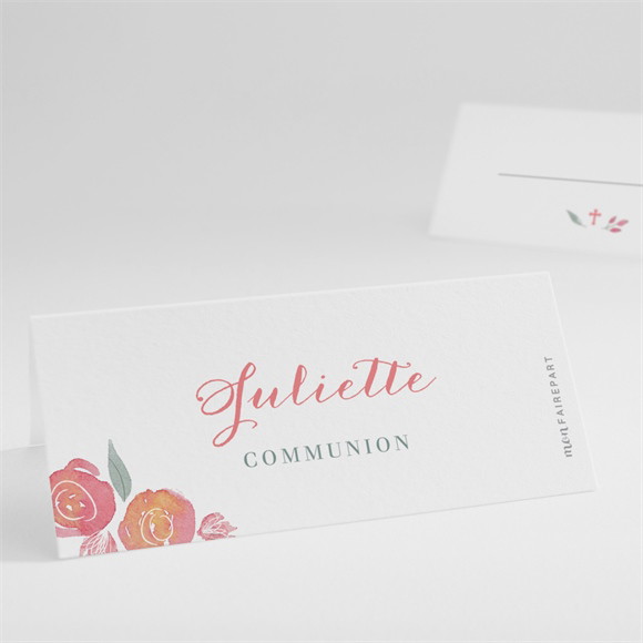 Marque-place communion Couronne aquarelle réf.N440844
