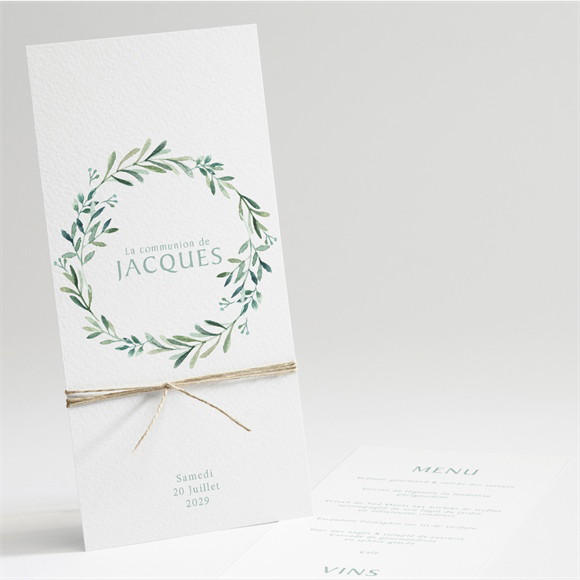 Menu communion Végétal et dorure réf.N221201
