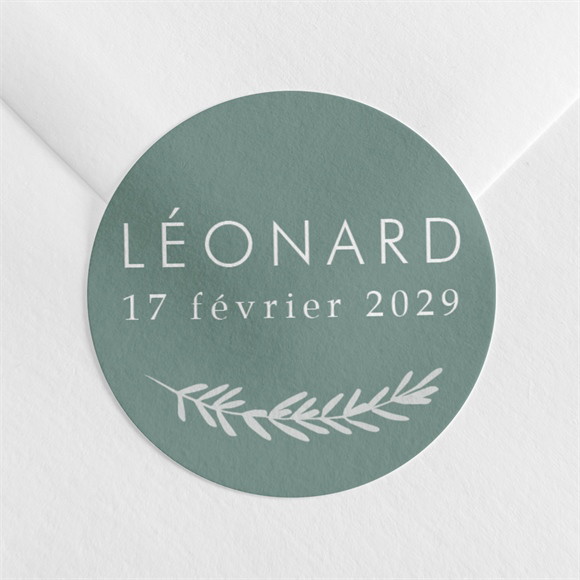 Sticker naissance Végétal vert pastel réf.N360995