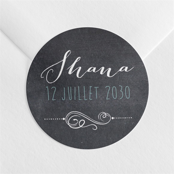 Sticker naissance Ardoise et pictogrammes réf.N360996