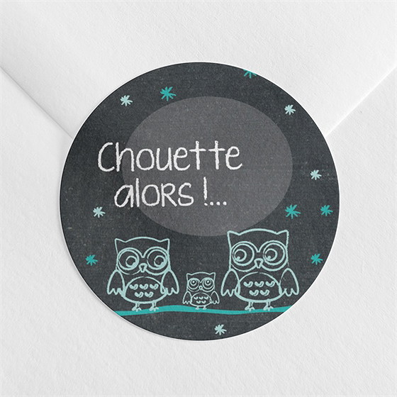 Sticker naissance chouette alors