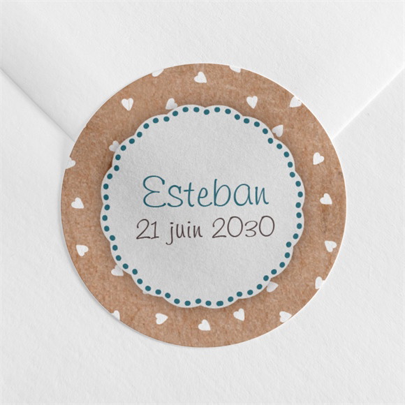 Sticker naissance Gros noeud et pois fantaisie réf.N3601050