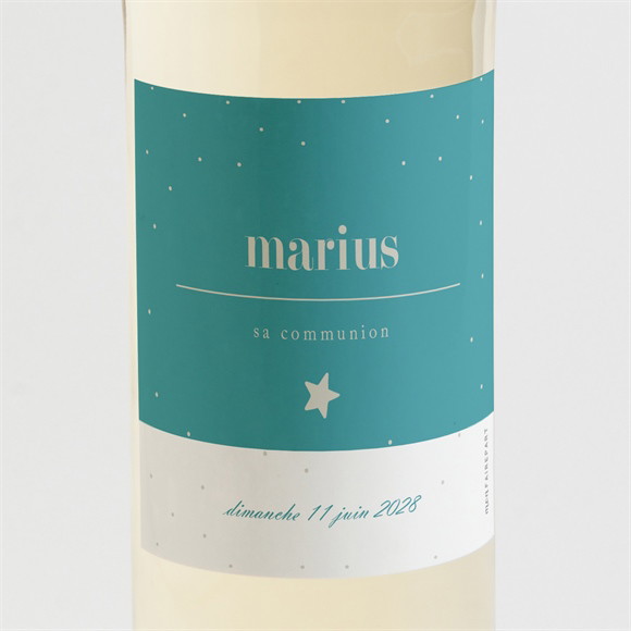 Etiquette de bouteille communion Tampon étoilé réf.N3001839