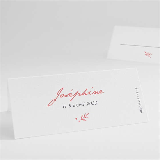 Marque-place communion cuivré végétal