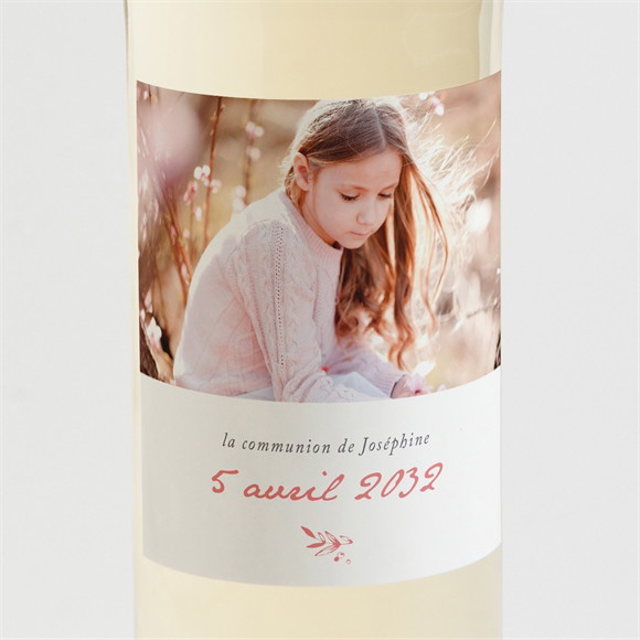 Etiquette de bouteille communion Cuivré végétal réf.N3001840