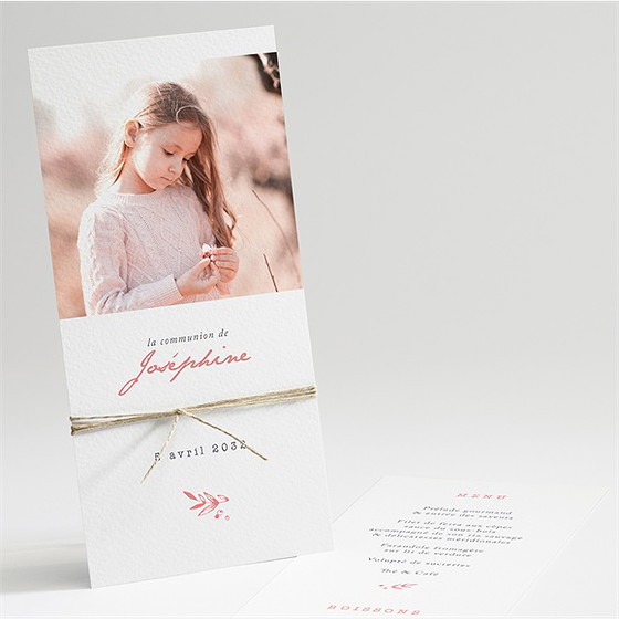 Menu communion cuivré végétal