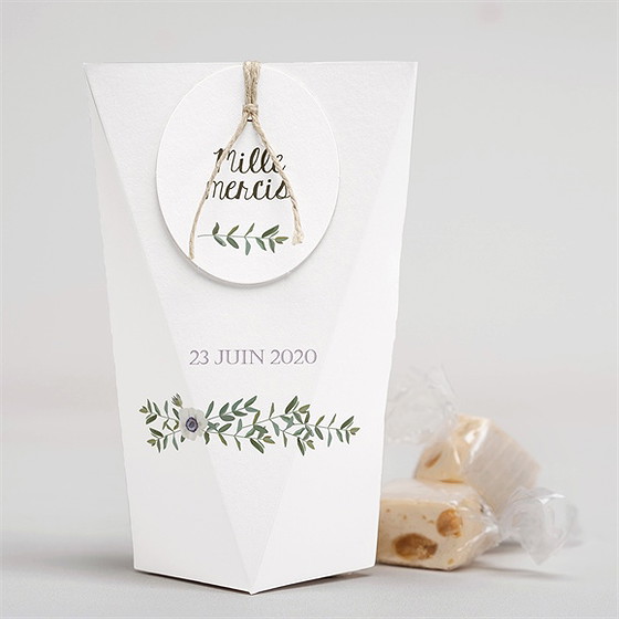 Boîte surprise mariage couronne d'olivier