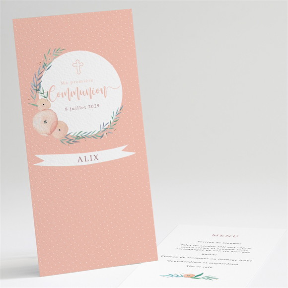 Menu communion Rose tendre réf.N221216