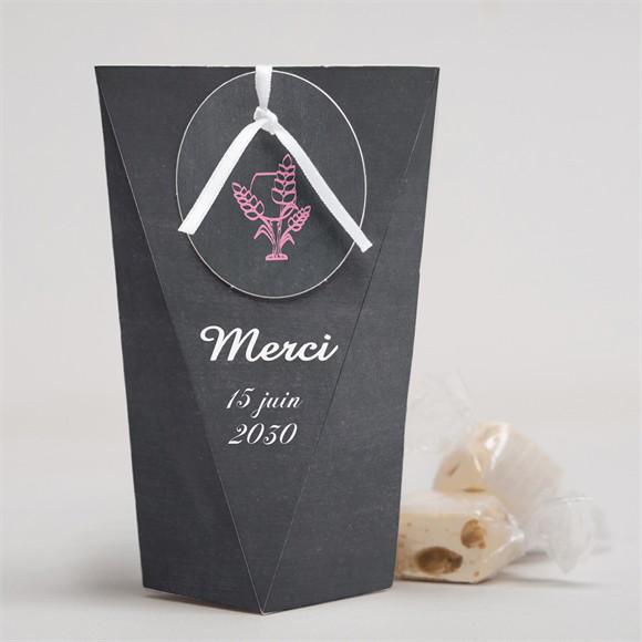 Boîte surprise communion Fond ardoise et photo réf.N520151