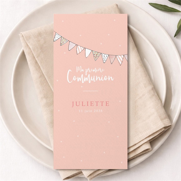 Menu communion Banderoles de fanions réf.N221220