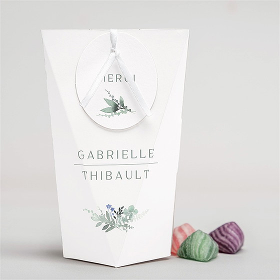 Boîte surprise mariage poésie d'aquarelle