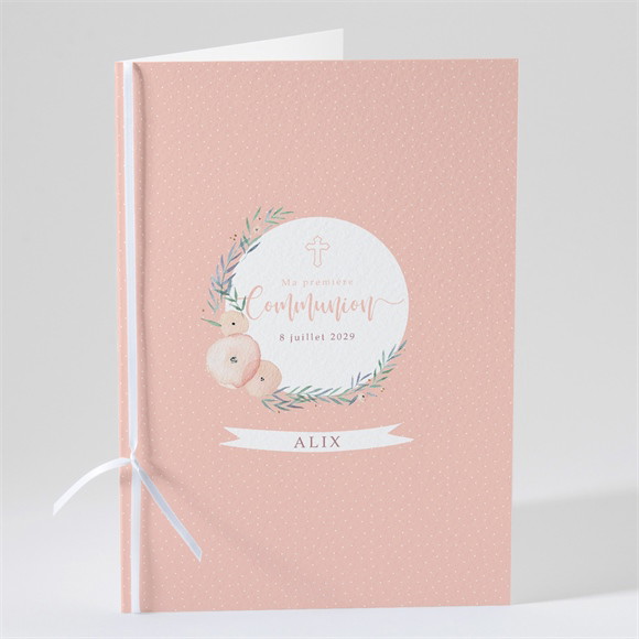 Livret de messe communion Rose tendre réf.N491341