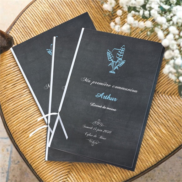 Livret de messe communion Coupe et épis de blé réf.N491346