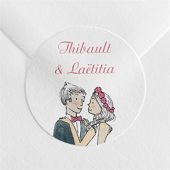 Sticker mariage nos 2 petits mariés