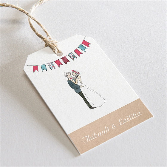 Etiquette mariage nos 2 petits mariés