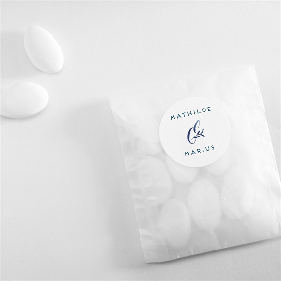 Sticker mariage Aquarelle bleue réf.N3601076