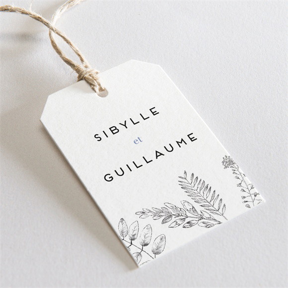 Etiquette mariage Gravure florale réf.N291280