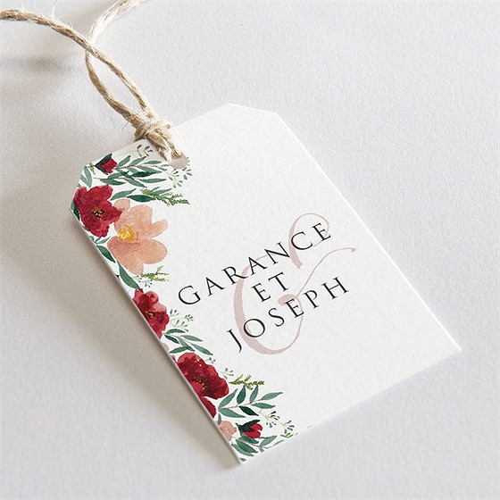 Etiquette mariage jolis coquelicots