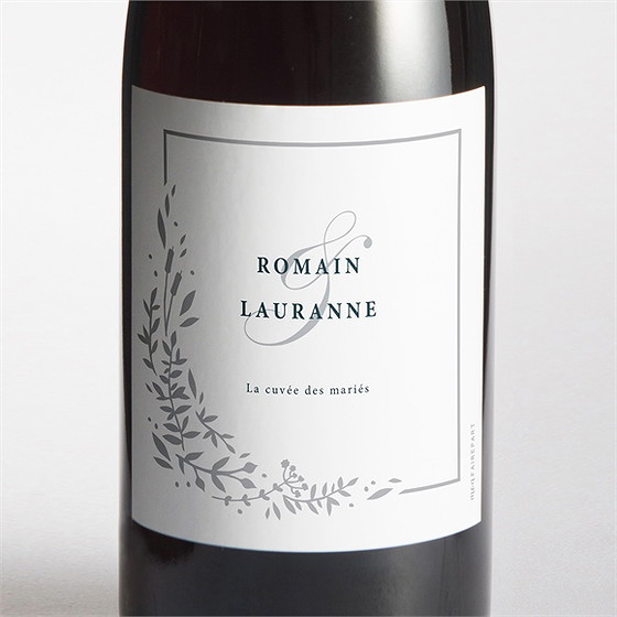 Etiquette de bouteille mariage en relief