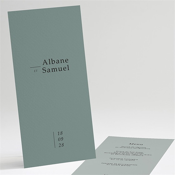 Menu mariage vert laurier