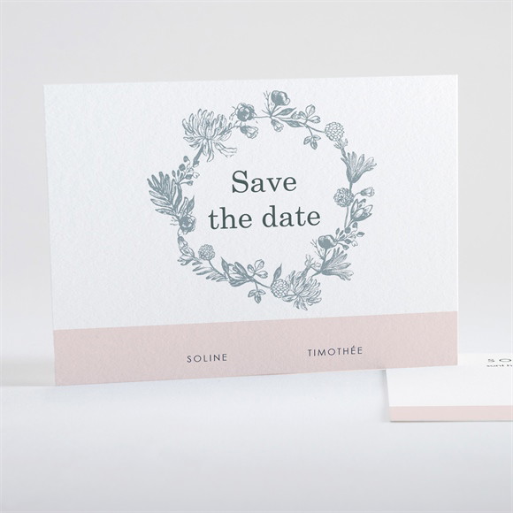 Save the Date mariage Guirlande de fleurs réf.N15147