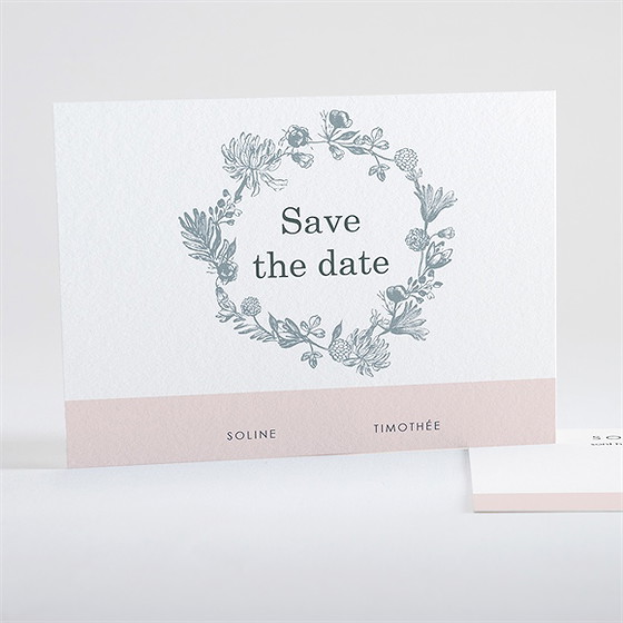Save the Date mariage guirlande de fleurs