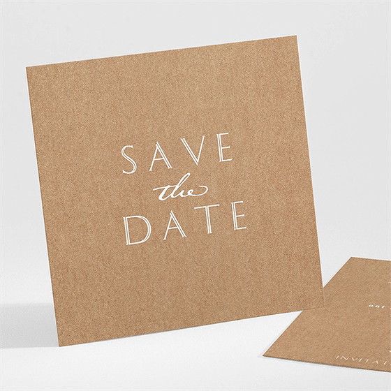 Save the Date mariage kraft épuré