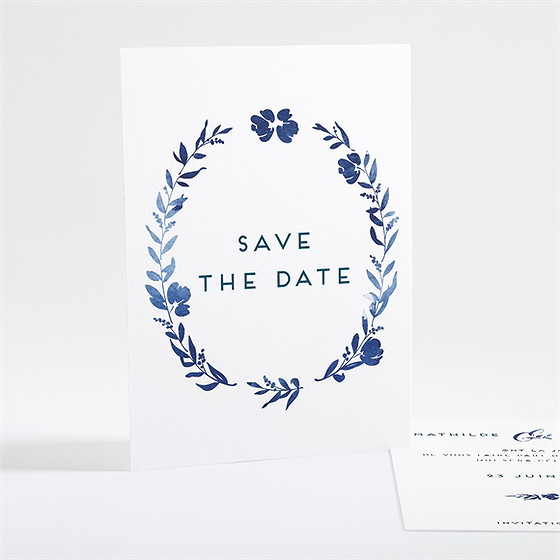 Save the Date mariage aquarelle bleue