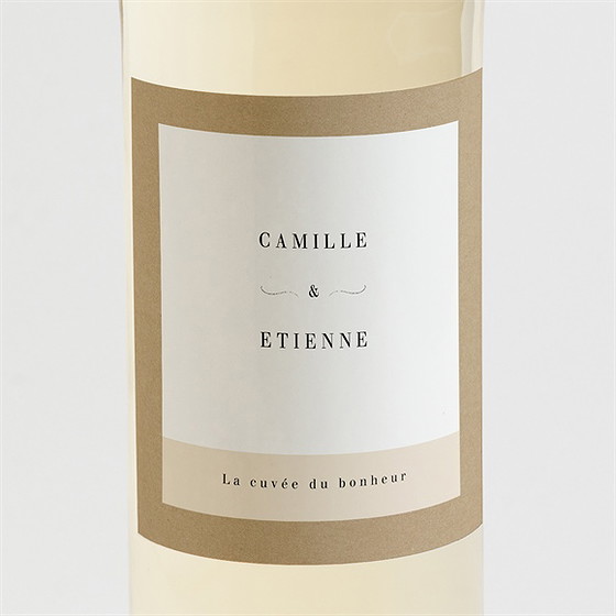 Etiquette de bouteille mariage un grand jour