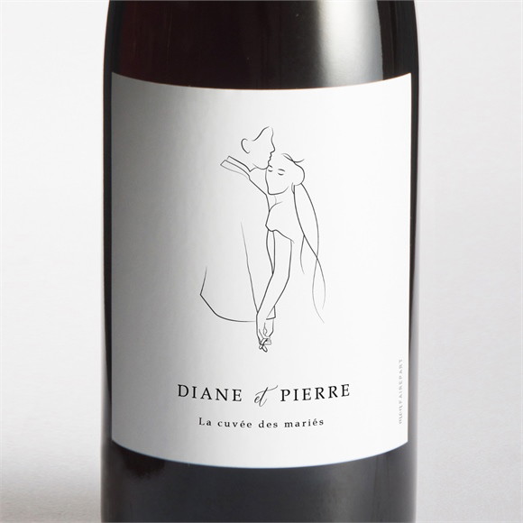 Etiquette de bouteille mariage Belle Esquisse réf.N3001878