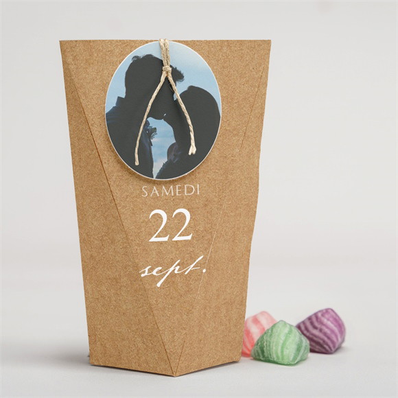 Boîte surprise mariage Kraft épuré réf.N520160