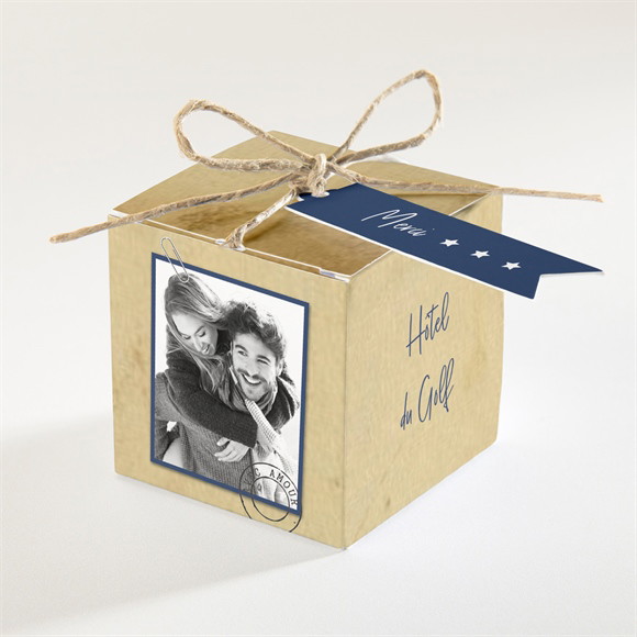 Boîte de dragées mariage Notre Télégramme réf.N340496