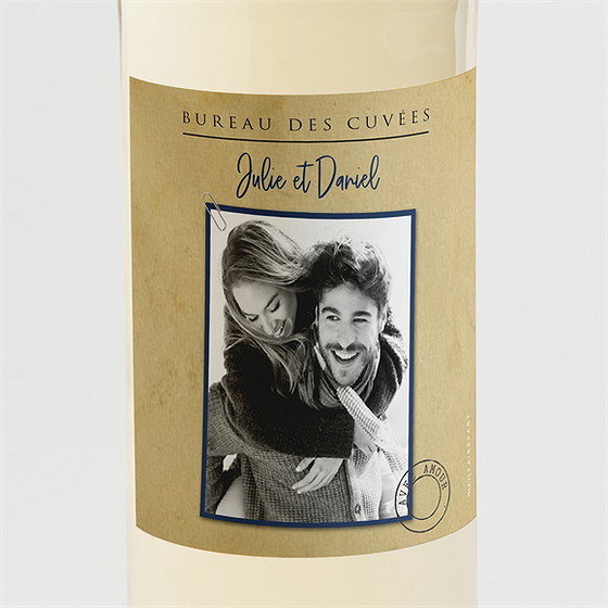 Etiquette de bouteille mariage notre télégramme