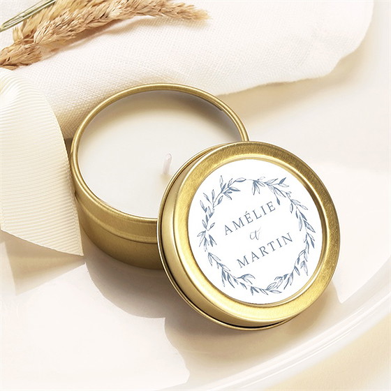 Bougie mariage composition végétale