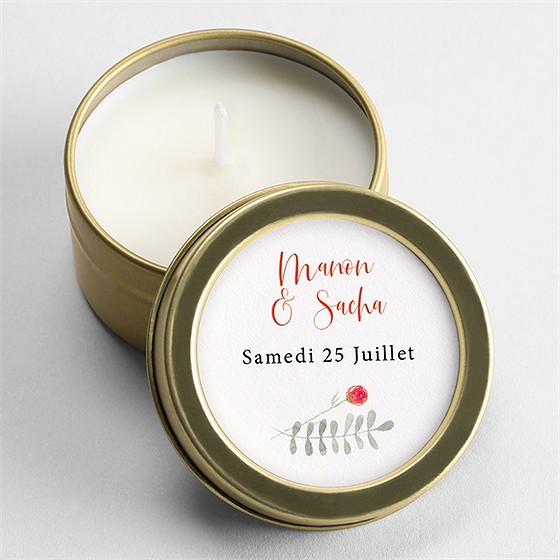 Bougie mariage douceur printanière