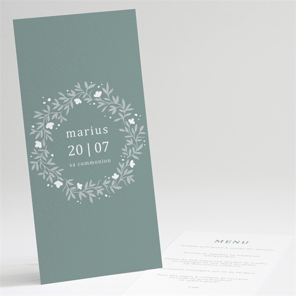 Menu communion Gaufrage Émeraude réf.N221239