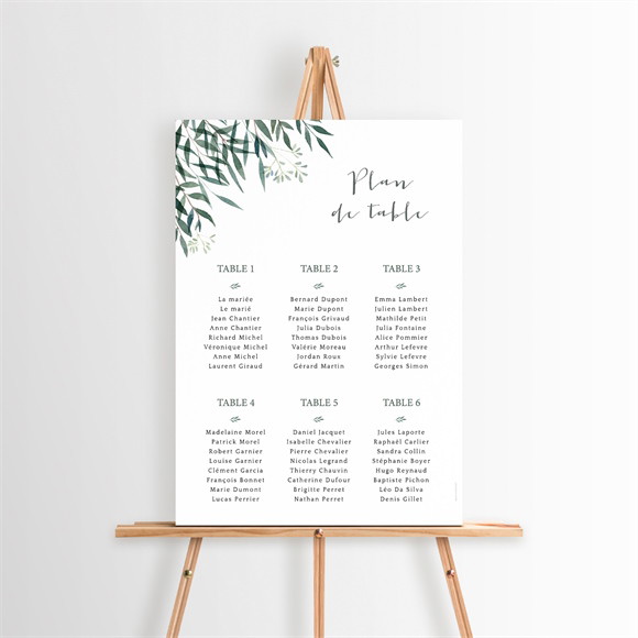 Plan de table mariage Douceur du pinceau réf.N26084