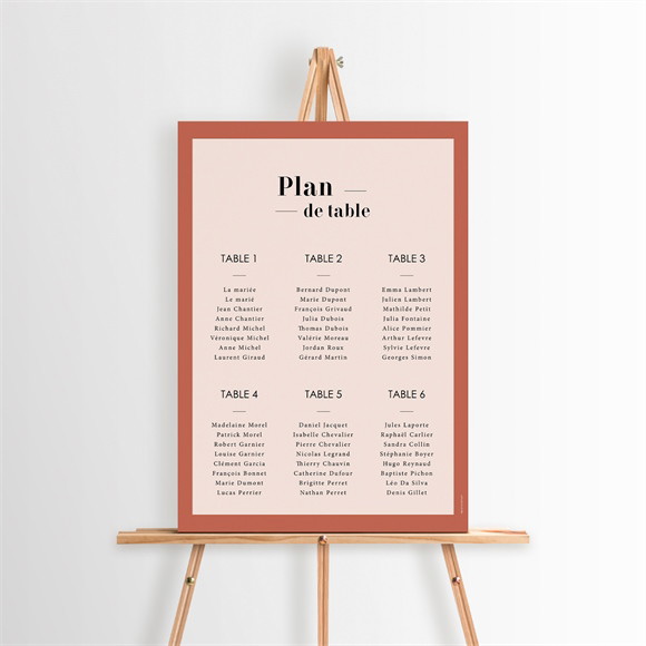 Plan de table mariage En Terracotta réf.N26093