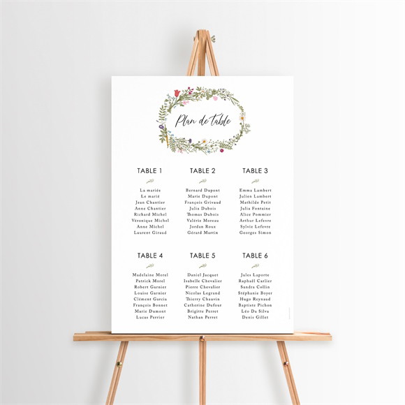 Plan de table mariage Gravure Champêtre réf.N26095