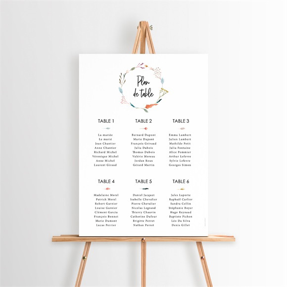 Plan de table mariage Art Champêtre réf.N26096