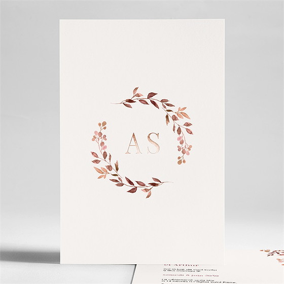 Faire-part mariage poésie cuivrée