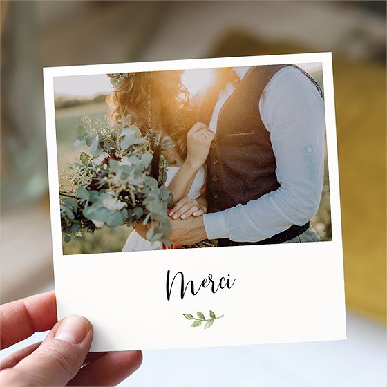 Remerciement mariage balade champetre