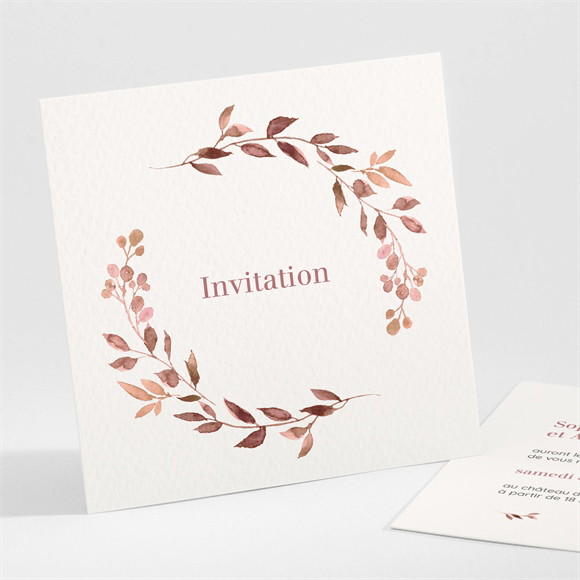 Carton d'invitation mariage Poésie Cuivrée réf.N301420