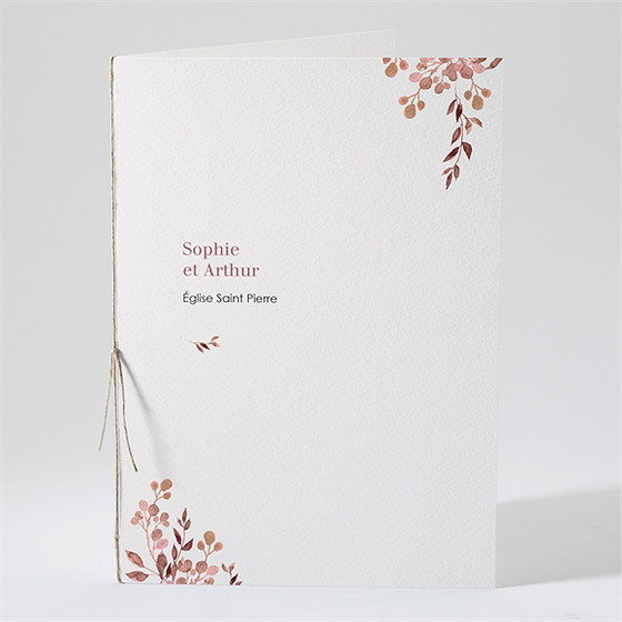 Livret de messe mariage poésie cuivrée