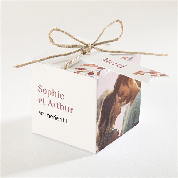 Boîte de dragées mariage Poésie Cuivrée réf.N340500
