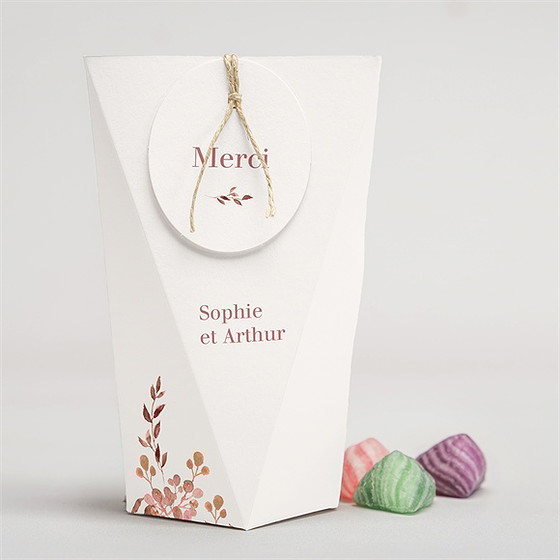 Boîte surprise mariage poésie cuivrée